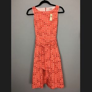 L.L. Bean Signature Orange Polka Dot Dress